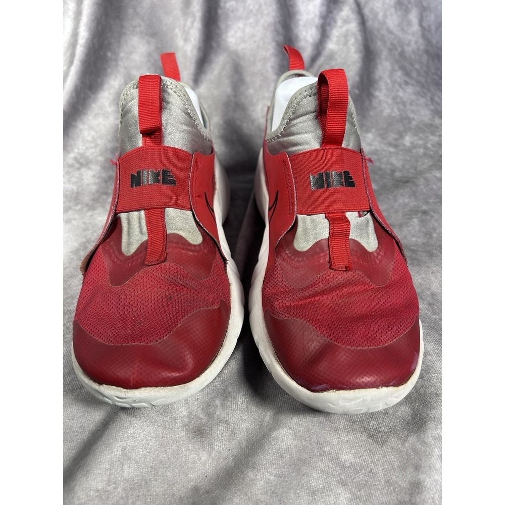 Nike Flex Runner 2 Kids Shoes Size 6Y Red Gray Slip On Running Sneakers